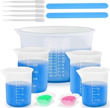 Anhow 14er Messbecher Epoxidharz, Silikonbecher Set Skala Mischbecher 600ml/