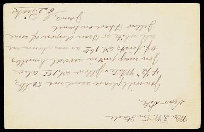 1898 Newark NJ to NYC F.W. Von Stade Victorian Handwritten Business Postal Card