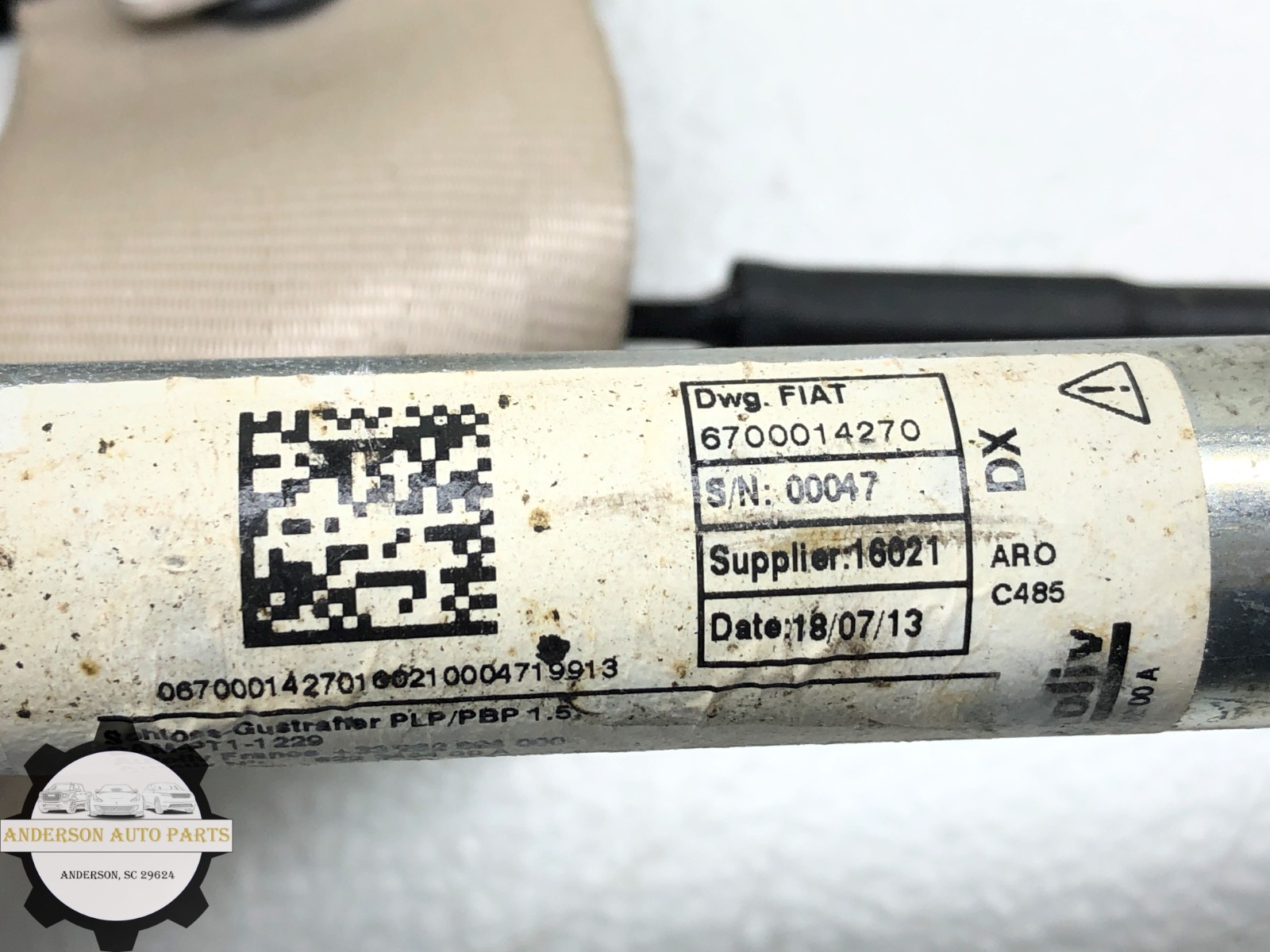 2014-2020 MASERATI QUATTROPORTE RIGHT PASSENGER FRONT SEAT BELT RETRACTOR OEM