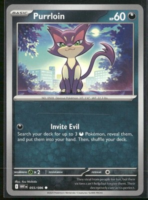 Scarlet & Violet Prismatic Evolutions Purrloin #055/086 EN