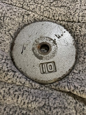 (1) 10 Pound Standard 1 Inch Hole Pancake Style Barbell Weight Plate