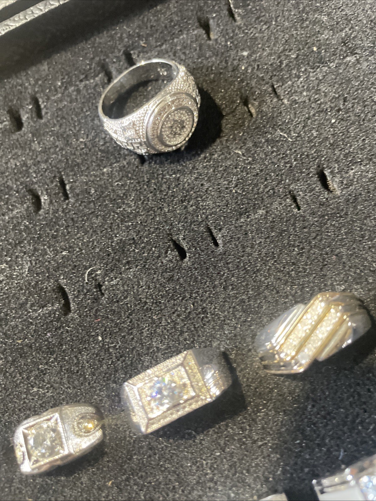 Men's Large Solid 925 Silver Circular Moissanite … - image 8