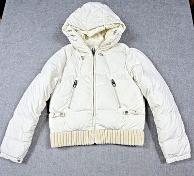Y2K Miss Sixty Hooded Puffer Jacket Womens XL wht/off white Vintage