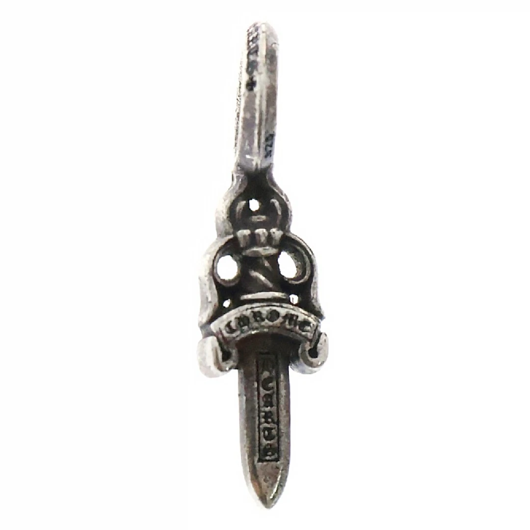 CHROME HEARTS Collana Charm CROMO CUORI PILA PUGNALE V2 Top Argento Usatod716243ab4434f