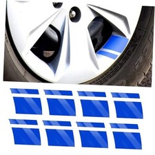 8 PCS Wheel Rim Decal Stripe, Reflective Car Decal, Size 2.36 x 2.36 inch Blue