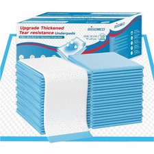 Tear-Resistant Disposable Bed Pads 36" x 36" 50 Count Super Absorbent Underpa...