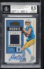 2020 Contenders Rookie Ticket Swatches /100 Justin Herbert BGS 8.5 Auto 7uo