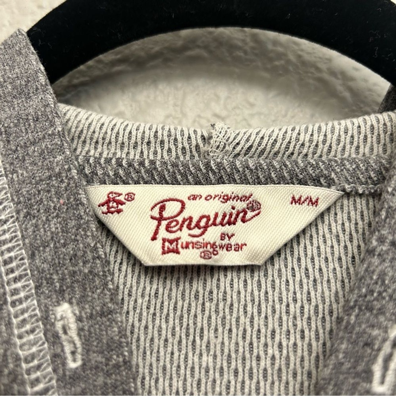 Original Penguin Munsingwear Grey Hoodie Men's M Full Zip *Missing Drawstring image 10