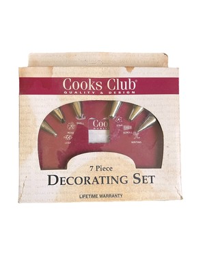 VTG Cooks Club Pastry Cake Decorating Set 6 Basic Designs  rust proof tips