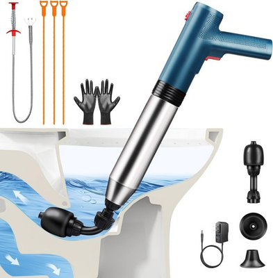 #ad Electric Toilet Plunger Clog Remover: High Pressure Air Drain Blaster Clog... $80.31