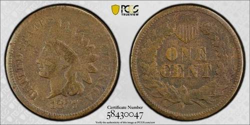 1877 Indian Cent - PCGS VG detail