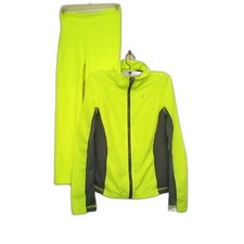 Women's Jogging Track Suit Green Gray Pants Size S Jacket Size S/P