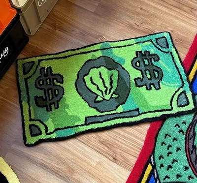 Spongebob Coin Pattern Teppich - Cartoon Banknote - rutschfest - Fußmatte / Tap