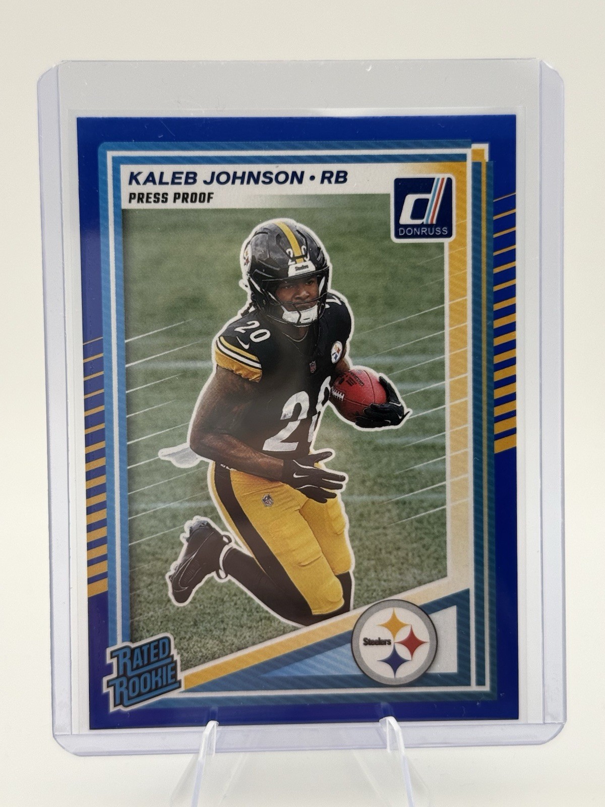 2025 Panini Donruss - Rated Rookie Kaleb Johnson #322 Press Proof Blue (RC)