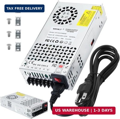 DC 12V 50A 600W Switching Power Supply, 110V/220V AC to DC Converter, Universal