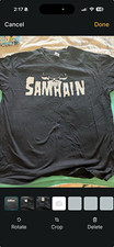 Gildan Samhain Graphic Print Black Cotton Crew Neck Short Sleeve T-Shirt L