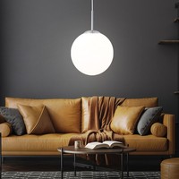 Pendellampe HäNgeleuchte Kugelleuchte Wohnzimmerlampe Glas 1 Flammig H 180 Cm