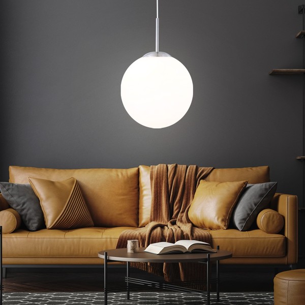 Pendellampe HäNgeleuchte Kugelleuchte Wohnzimmerlampe Glas 1 Flammig H 180 Cm-image