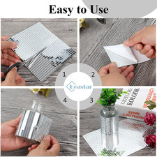 Mirror Tiles Self Adhesive, 5100 Pieces Mosaic Tiles Sheet, Disco Ball Tile S...