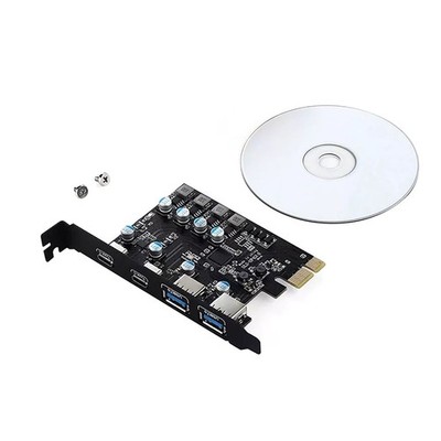 USB3.0 PCIE-Karte 2* USB-A 2* USB-C PCI-E Erweiterungskarte USB3.0 5 Gbit/s