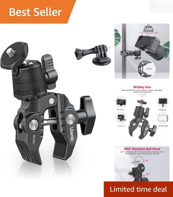 Durable ULANZI R099 Super Clamp with 360° Ballhead for Versatile Camera Mounting