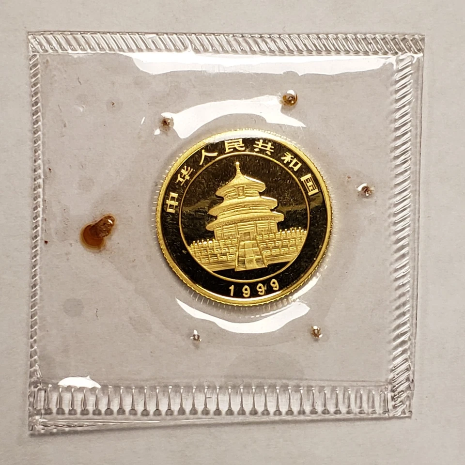 Moneda panda de oro China 1999 10 yuanes 1/10 oz - décima onza - sellada OMP - G5960 Foto 4 de 4