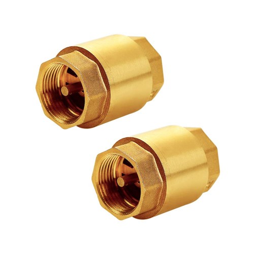 2 PCS Brass Check Valve 1/2 Inch NPT Thread Female One Way Backflow Preventer