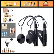 2pcs Acoustic Guitar Pickups, Piezo Contact Pickup for Guitar, Ukulele, Violin &