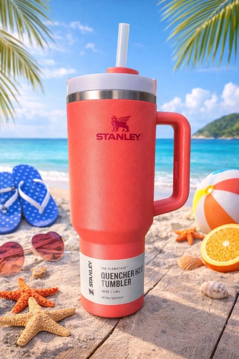Stanley X Quencher H2.0 FlowState 40 oz Tumbler Hot Coral – New