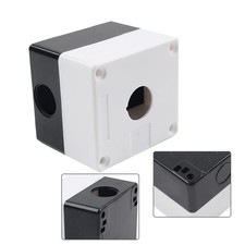 1 Button Hole 22mm Push Button Switch Box Control Station White and Black