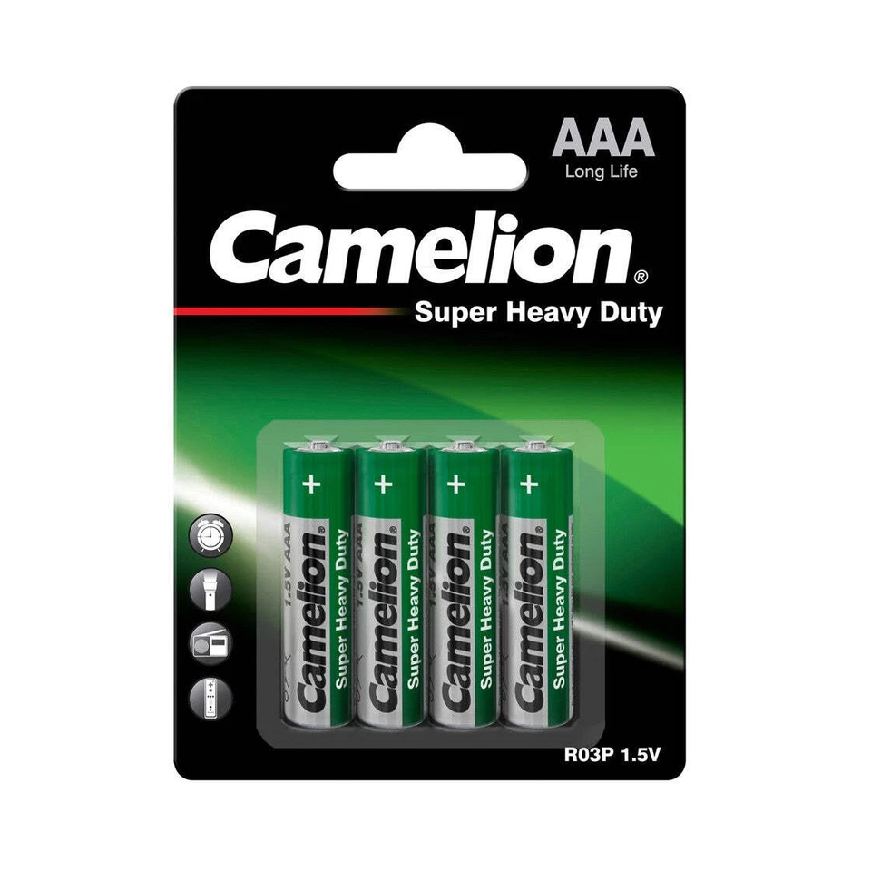 4 Piles Aaa Camelion R03P Super Heavy Duty Longue Durée De Vie 1.5V 4Bl NEUF - Photo 1/1