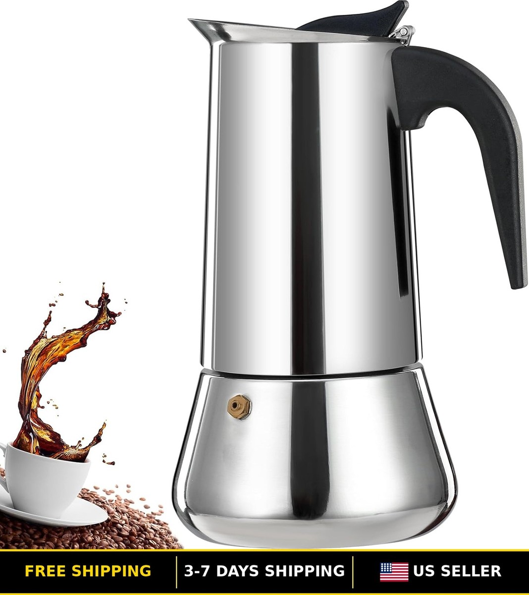 12 Cup Stainless Steel Moka Pot Stovetop Espresso Maker Percolator Ita |  eBay