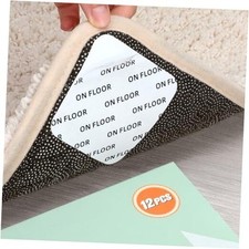 12 PCS Rug Tape, Gripper for Rug for Hardwood Floors, Double Sided Reusable