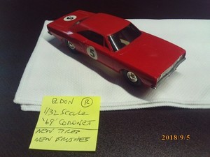 Used Vintage Eldon 1/32 Scale '69' Dodge Coronet 500 Slot Car Red (see pictures)