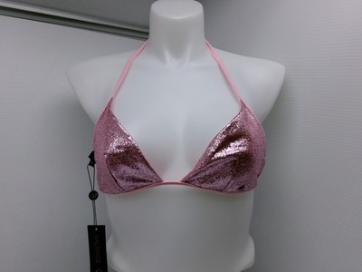 Sauvage Light Pink Crystal Crush Halter Top Double Tie D-Cup #2790L