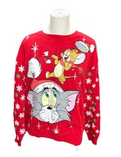 Tom  Jerry Christmas Sweater XL 15/17 Red Light Up Women  s