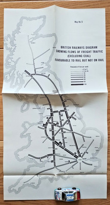 Flows of Freight Traffic Favourable to Rail - Vintage 1963 British Railways Map