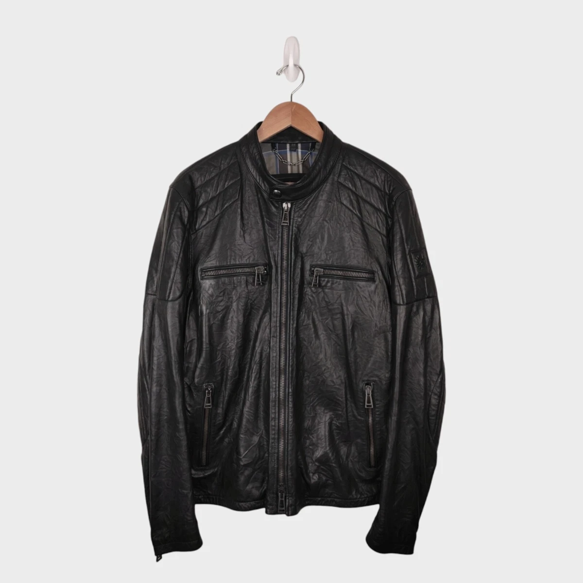 BELSTAFF Men s Archer Leather Biker Jacket 54 XXL Excellent Condition