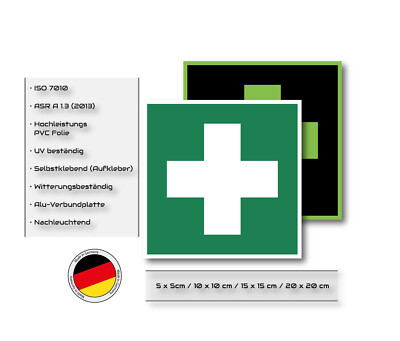 Rettungszeichen Erste Hilfe E003 Symbol Schild Aufkleber Nachleuchtend