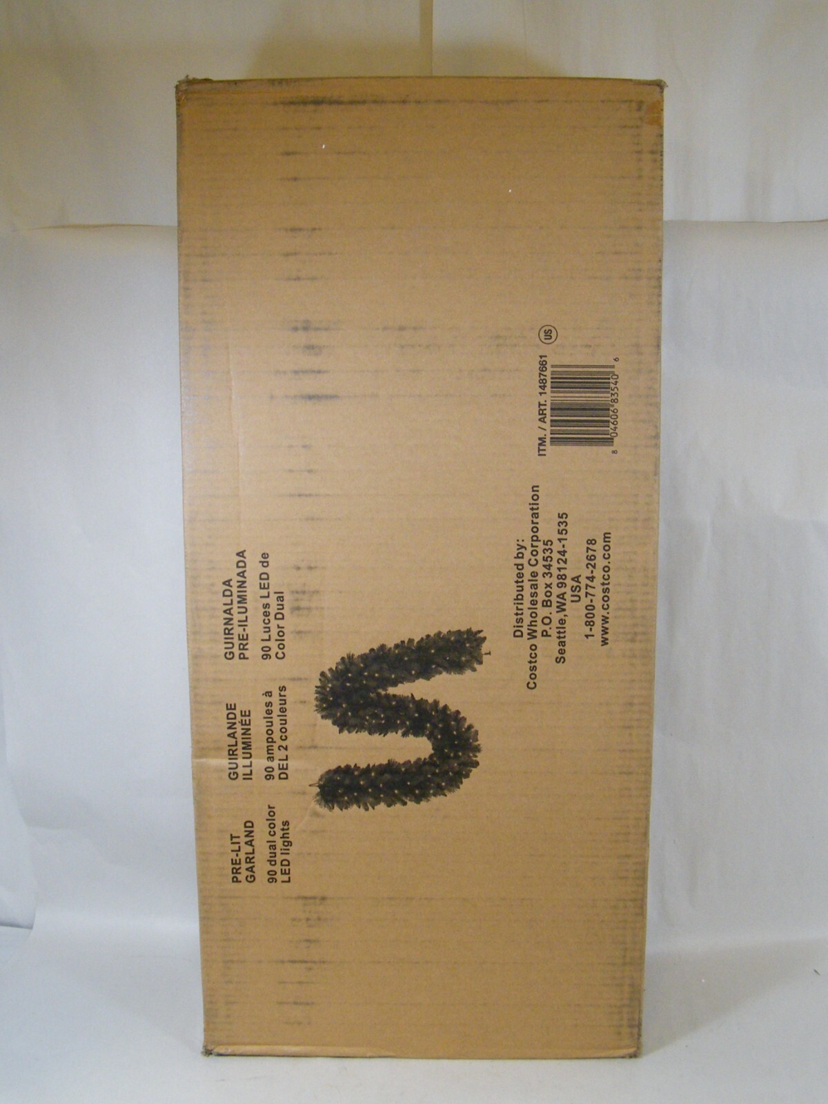 COSTCO PRELIT 9' GARLAND, 1487661, 90 DUAL COLOR LEG LIGHTS eBay