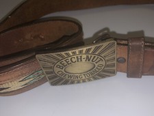 Vintage Justin Ranger Belt Sz 36 Rawhide Laced Conchos Beech-Nut Tobacco