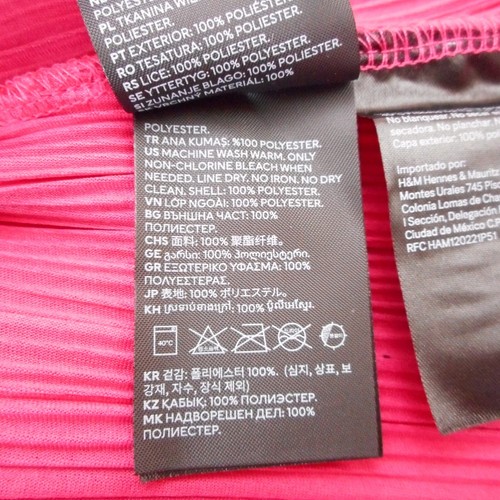 NWT H&M Mama Nursing Dress Size XL Bright Pink Micro Pleat Summer Knee-Length - Picture 12 of 13