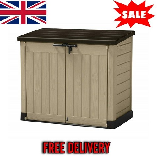 Keter Store It Out Max Garden Storage Box Plastic Outdoor Wheelie Bin