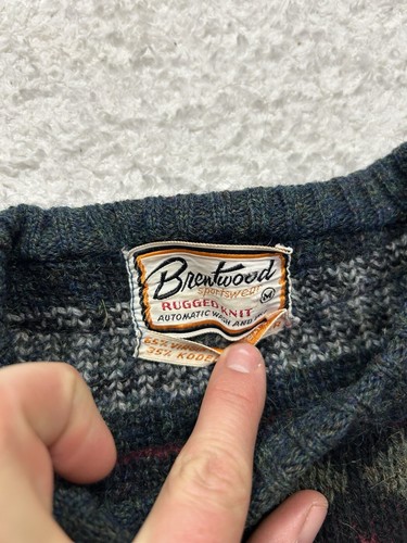 Vintage Brentwood Sportswear Sweater Men’s Medium Wool Long Sleeve - Picture 4 of 7