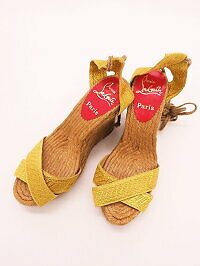 Christian Louboutin Christian Louboutin scarpe sandali oro Intrecciatura |  eBay