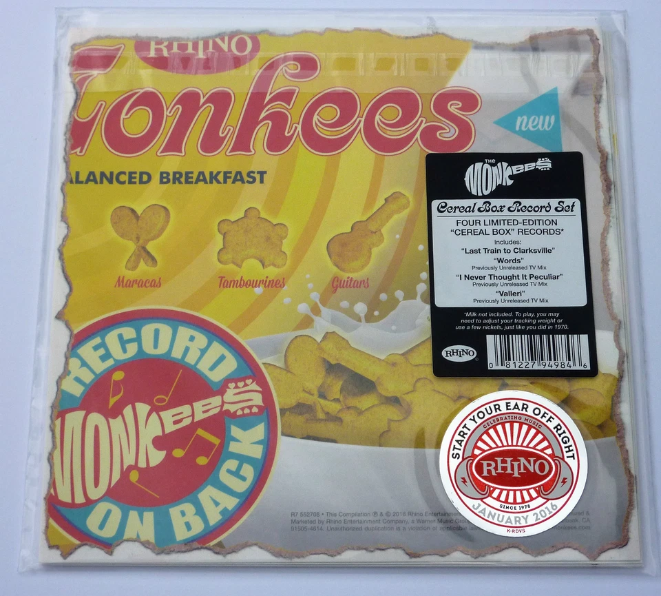 The Monkees 4x 7" Flexi Vinyl Single Cereal Box Set Words Valleri +2 Rhino NEU - Bild 3 von 4