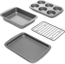 Ecolution Toaster Oven Bakeware 4Piece Set Nonstick Heavy Duty Carbon Steel,