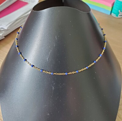 Collier acier inoxydable or et rouge pétale d'or