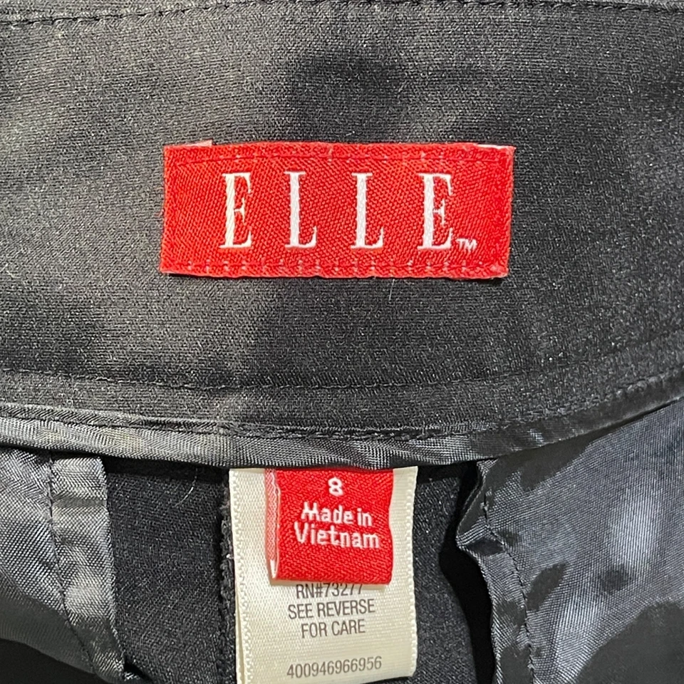 Elle Women's Slacks Pants Size 8 Black Straight Stretch Office Dress - Image 3 of 4