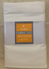 4 Yards Shasen Inc CREAM / IVORY POLY COTTON FABRIC For Quilts / Crafts - NEW